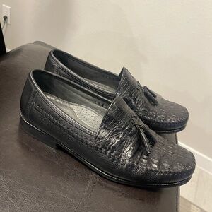 Brass boot caiman alligator leather loafers US 7 M